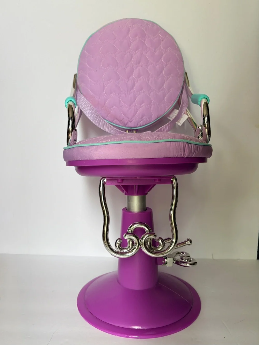 Pink & Purple Kids Salon Chair with Aqua Accents